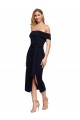 Low Back Stretch Crepe Off the Shoulder Midi Length Sleeveless Formal Evening Gown / Prom Dress / Bridesmaid Dress Norwich