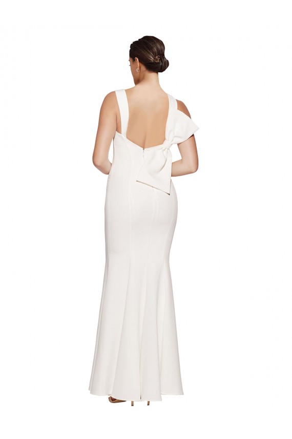 Low Back Ivory Stretch Crepe Square Neck Long Sleeveless Formal Evening Gown / Prom Dress / Bridesmaid Dress Norwich