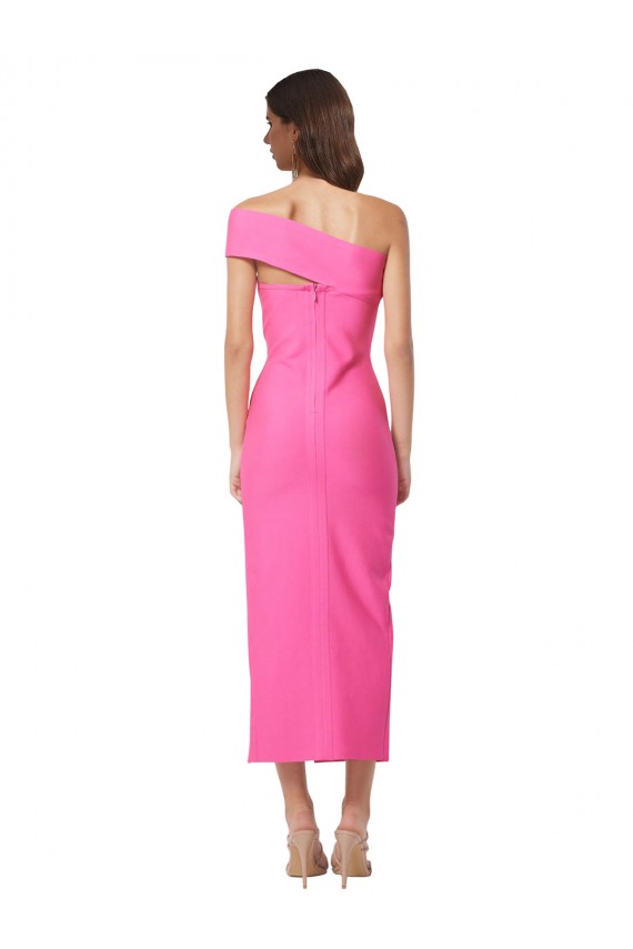 Stretch Crepe One Shoulder Midi Length Sleeveless Evening Gown / Prom Dress / Bridesmaid Dress Norwich
