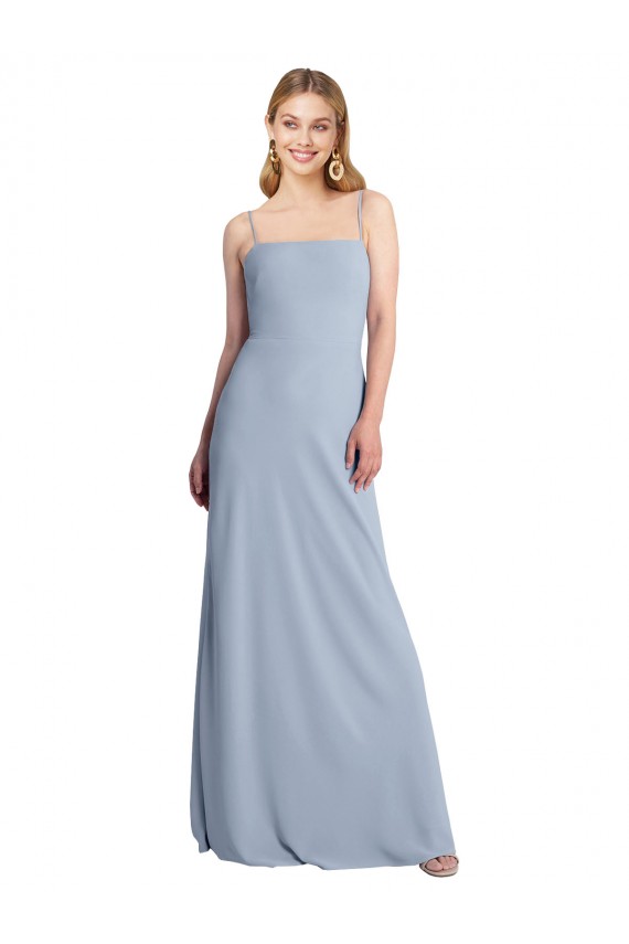 Open Back Stretch Crepe Square Neck Long Sleeveless Prom Dress / Bridesmaid Dress Norwich