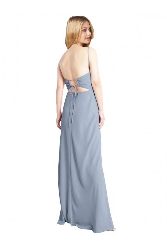 Open Back Stretch Crepe Square Neck Long Sleeveless Prom Dress / Bridesmaid Dress Norwich