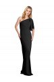 Stretch Crepe One Shoulder Long Flutter Sleeves Formal Evening Gown / Prom Dress / Bridesmaid Dress Norwich