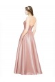 Low Back Stretch Satin Sweetheart Long Sleeveless Black Tie Evening Gown / Prom Dress / Bridesmaid Dress Norwich