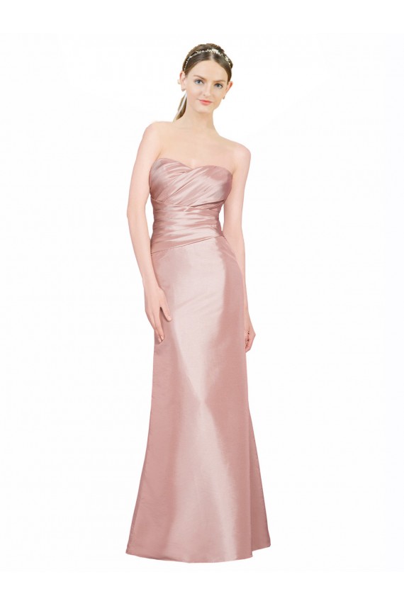 Low Back Stretch Satin Sweetheart Long Sleeveless Formal Evening Gown / Prom Dress / Bridesmaid Dress Norwich