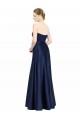 Low Back Stretch Satin Sweetheart Long Sleeveless Black Tie Evening Gown / Bridesmaid Dress Norwich