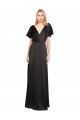Open Back Stretch Satin V-Neck Long Cap Sleeves Bridesmaid Dress / Evening Dress Norwich