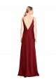 V-Back Stretch Satin V-Neck Long Sleeveless Black Tie Evening Gown / Prom Dress / Bridesmaid Dress Norwich