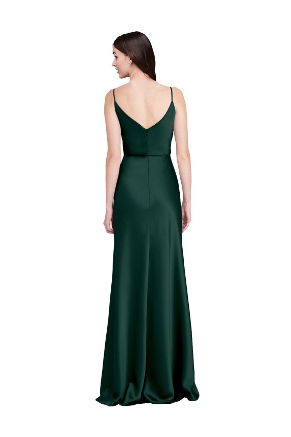V-Back Stretch Satin Cowl Neck Long Sleeveless Black Tie Evening Gown / Prom Dress / Bridesmaid Dress Norwich