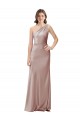 Open Back Dusty Pink Stretch Satin One Shoulder Long Sleeveless Formal Evening Gown / Prom Dress / Bridesmaid Dress Norwich