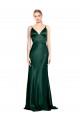 V-Back Hunter Stretch Satin Spaghetti Straps Long Sleeveless Formal Evening Gown / Prom Dress / Bridesmaid Dress Norwich