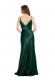 V-Back Hunter Stretch Satin Spaghetti Straps Long Sleeveless Formal Evening Gown / Prom Dress / Bridesmaid Dress Norwich