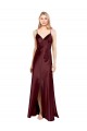 Stretch Satin Spaghetti Straps Long Sleeveless Bridesmaid Dress / Evening Dress Norwich