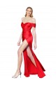 Stretch Satin Off the Shoulder Long Sleeveless Formal Evening Gown / Prom Dress / Bridesmaid Dress Norwich