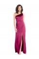 Open Back Fuchsia Stretch Satin One Shoulder Long Sleeveless Formal Evening Gown / Prom Dress / Bridesmaid Dress Norwich