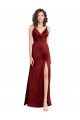 V-Back Stretch Satin V-Neck Long Sleeveless Formal Dress / Bridesmaid Dress Norwich