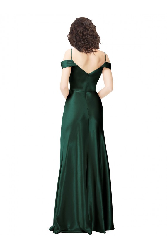 V-Back Stretch Satin Off the Shoulder Long Sleeveless Formal Evening Gown / Prom Dress / Bridesmaid Dress Norwich
