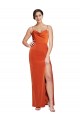 Open Back Stretch Satin Spaghetti Straps Sweep Train Sleeveless Formal Evening Gown / Prom Dress / Bridesmaid Dress Norwich