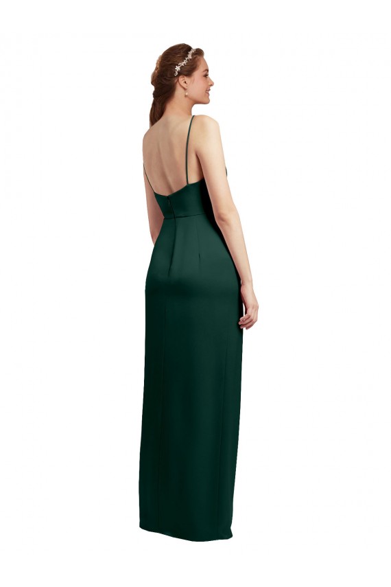 Low Back Stretch Satin Spaghetti Straps Long Sleeveless Formal Evening Gown / Prom Dress / Bridesmaid Dress Norwich