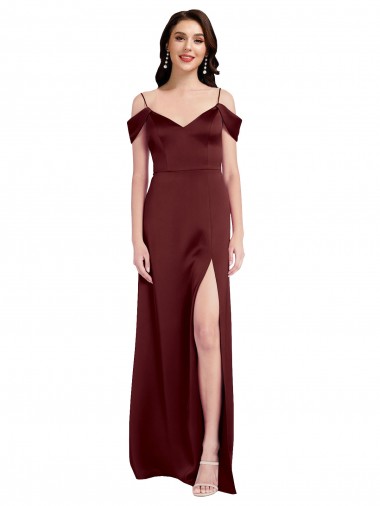 Stretch Satin Off the Shoulder Long Sleeveless Formal Dress / Bridesmaid Dress Norwich
