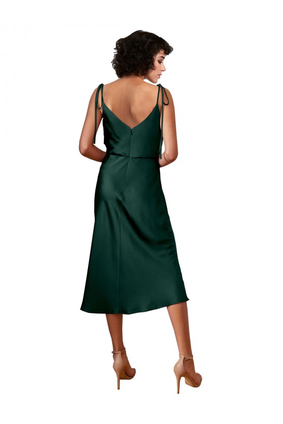 Stretch Satin Cowl Neck Midi Length Sleeveless Black Tie Evening Gown / Prom Dress / Bridesmaid Dress Norwich