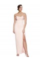 Low Back Stretch Satin Cowl Neck Long Sleeveless Formal Evening Gown / Prom Dress / Bridesmaid Dress Norwich