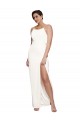 Low Back Ivory Stretch Satin Halter Neck Long Sleeveless Formal Evening Gown / Prom Dress / Bridesmaid Dress Norwich