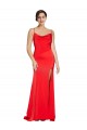 Low Back Red Stretch Satin Cowl Neck Long Sleeveless Formal Evening Gown / Prom Dress / Bridesmaid Dress Norwich