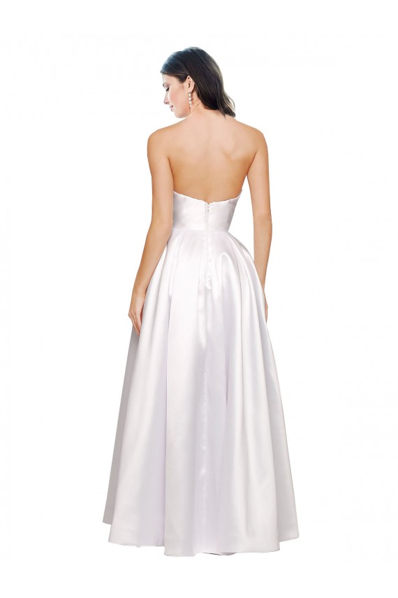 Low Back Stretch Satin Strapless Long Sleeveless Formal Evening Gown / Prom Dress / Bridesmaid Dress Norwich