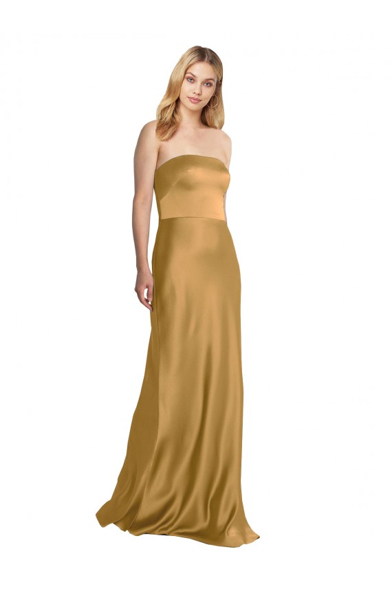 Stretch Satin Strapless Long Sleeveless Formal Evening Gown / Prom Dress / Bridesmaid Dress Norwich