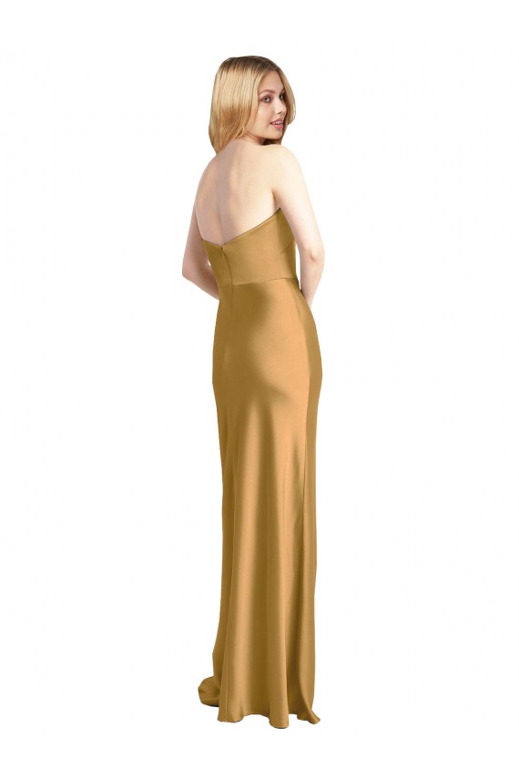Stretch Satin Strapless Long Sleeveless Formal Evening Gown / Prom Dress / Bridesmaid Dress Norwich