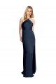 Open Back Dark Navy Stretch Satin Halter Neck Long Sleeveless Formal Evening Gown / Prom Dress / Bridesmaid Dress Norwich