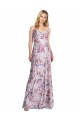 Stretch Satin & Floral Cowl Neck Long Sleeveless Formal Evening Gown / Bridesmaid Dress Norwich