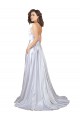 Stretch Satin Spaghetti Straps Long Sleeveless Beach Wedding Dress Norwich