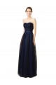 Dark Navy Tulle Sweetheart Long Sleeveless Bridesmaid Gown Norwich