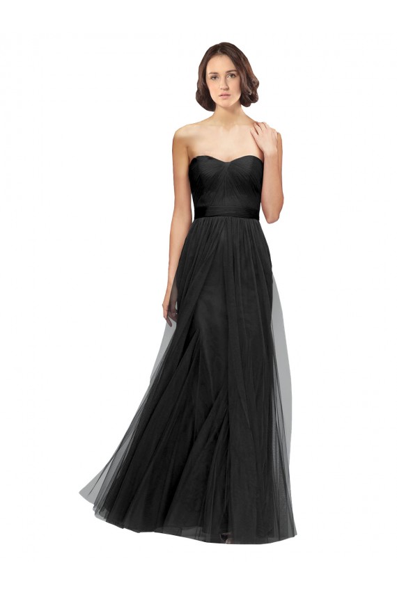 A-Line Tulle Sweetheart Long Sleeveless Bridesmaid Gown Norwich