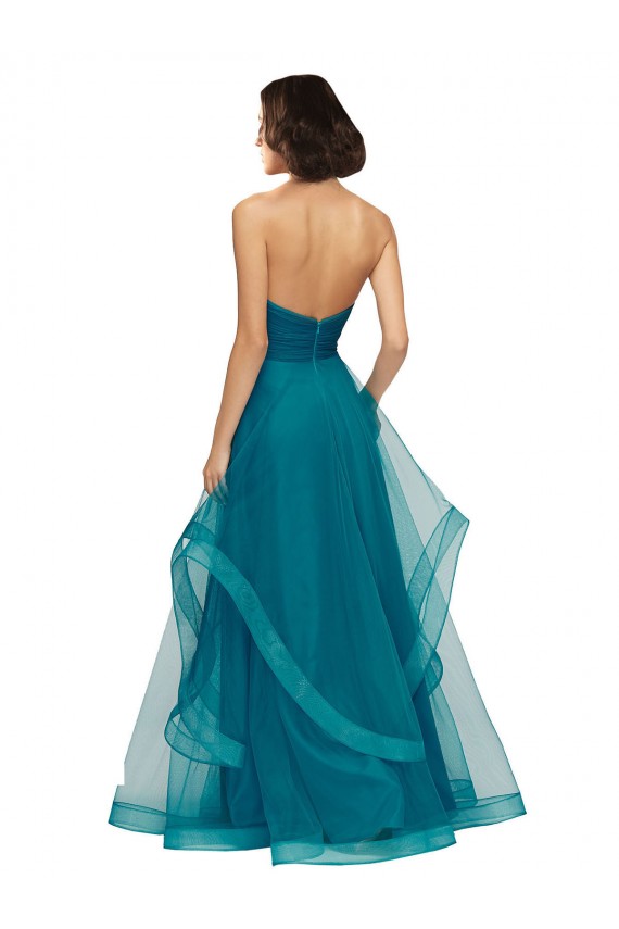 Turquoise Tulle Sweetheart Long Sleeveless Bridesmaid Dress Norwich