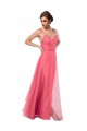 V-Back Watermelon Tulle Spaghetti Straps Long Sleeveless Bridesmaid Dress Norwich