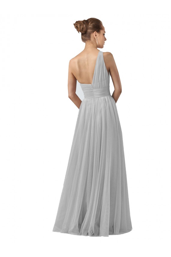 Tulle One Shoulder Long Sleeveless Bridesmaid Gown Norwich