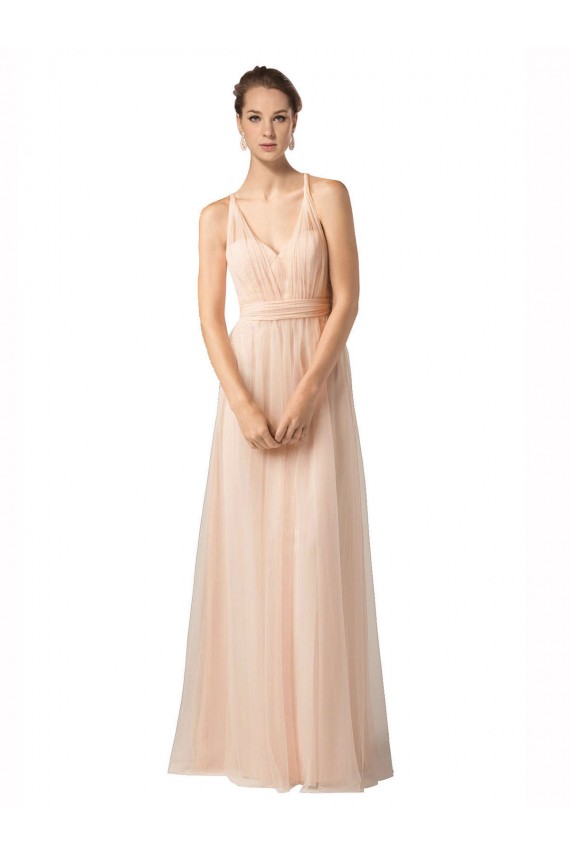 Nude Tulle Sweetheart Long Sleeveless Bridesmaid Dress / Evening Dress Norwich