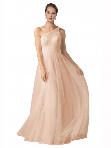 Keyhole Back Tulle Spaghetti Straps Long Sleeveless Formal Dress / Bridesmaid Dress Norwich