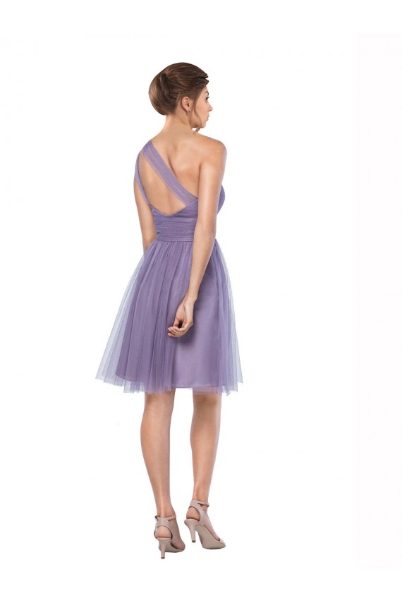 Watermelon Tulle One Shoulder Long Sleeveless Bridesmaid Dress Norwich