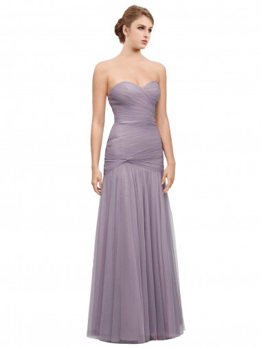 Heather Tulle Sweetheart Long Sleeveless Bridesmaid Dress Norwich