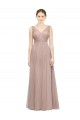 Blush Tulle V-Neck Long Sleeveless Bridesmaid Dress Norwich