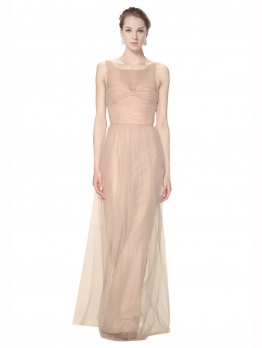 Tulle Illusion Neck Long Sleeveless Bridesmaid Dress Norwich
