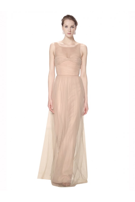 Tulle Illusion Neck Long Sleeveless Bridesmaid Dress Norwich