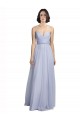 Lilac Tulle Spaghetti Straps Long Sleeveless Bridesmaid Dress Norwich