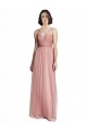 Rose Pink Tulle V-Neck Long Sleeveless Bridesmaid Dress Norwich