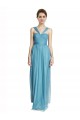 Sky Blue Tulle Spaghetti Straps Long Sleeveless Bridesmaid Dress Norwich