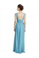 Sky Blue Tulle Spaghetti Straps Long Sleeveless Bridesmaid Dress Norwich