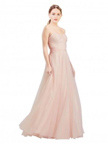 Open Back Tulle Sweetheart Long Sleeveless Semi Formal Dress / Bridesmaid Dress Norwich
